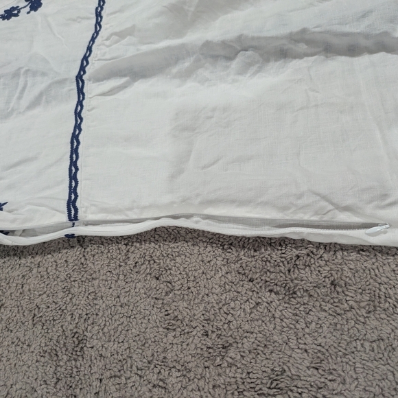 Boden White Linen Dress with Navy Embroidery - Picture 13 of 15